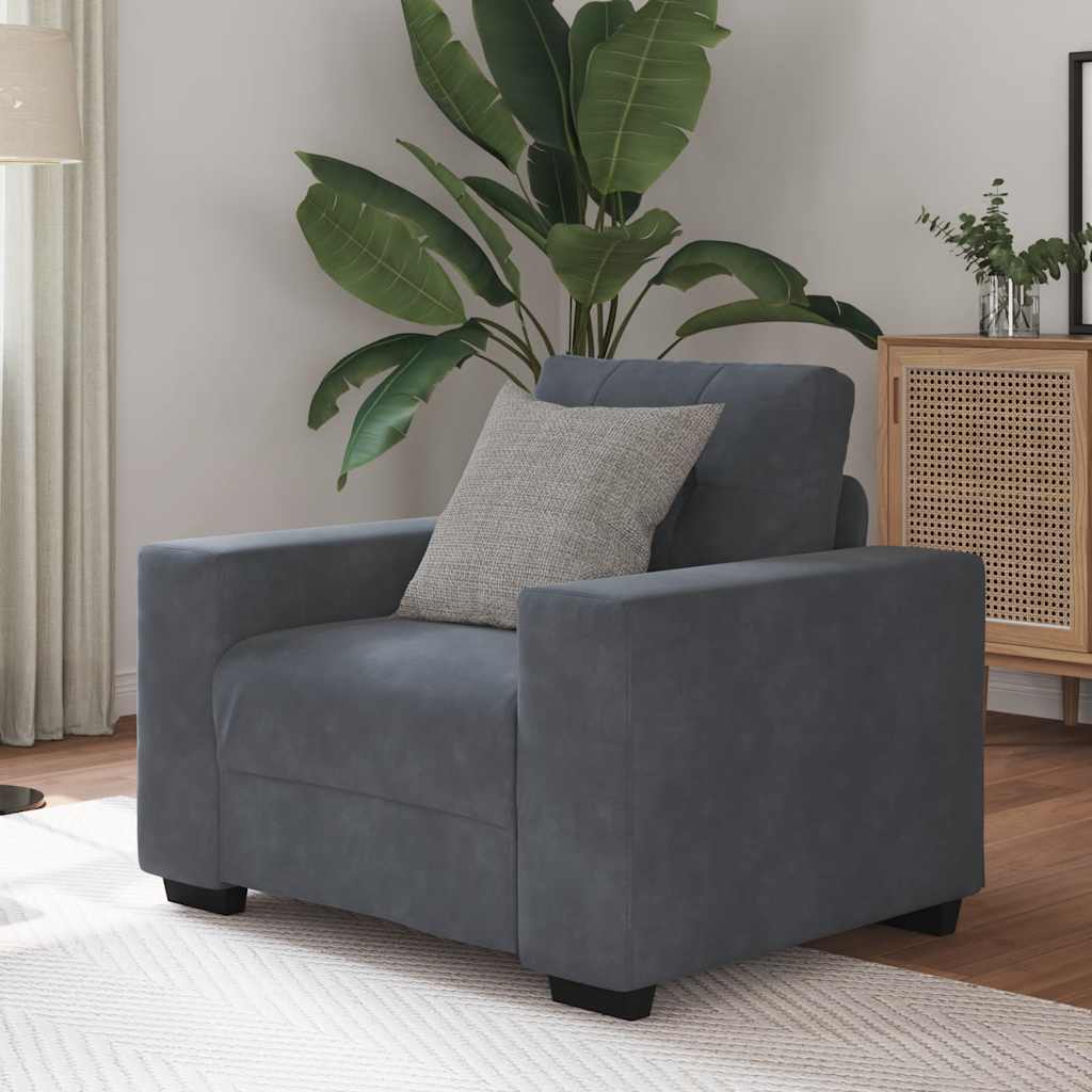 Divano Sedia Grigio Scuro 60 cm Velluto - homemem39