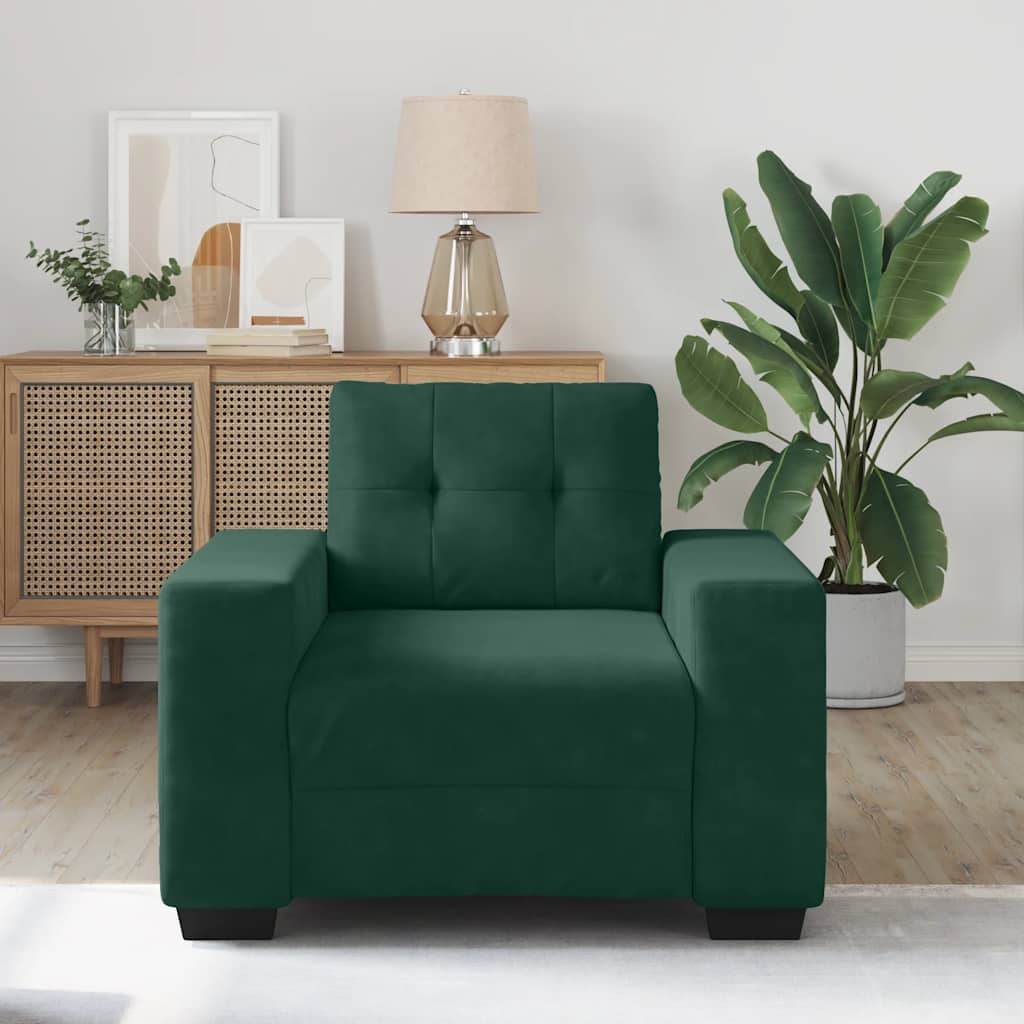 Divano Sedia Verde Scuro 100x78x80 cm Velluto | homemem39