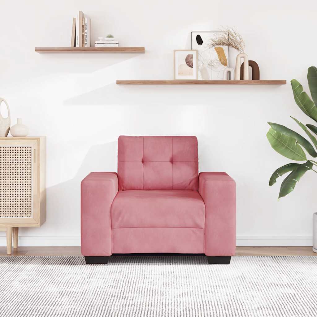 Divano Sedia Rosa 100x78x80 cm Velluto | homemem39