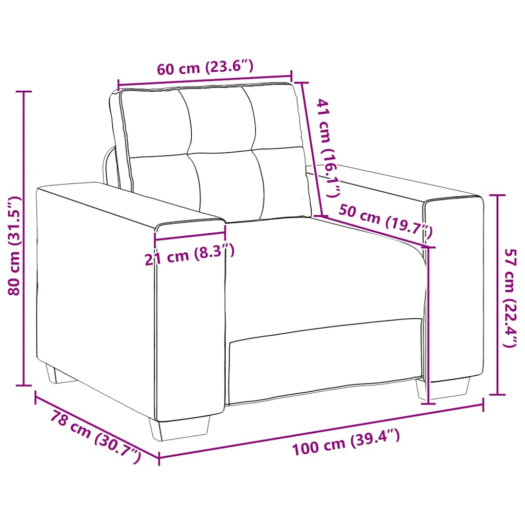Divano Sedia Rosa 100x78x80 cm Velluto | homemem39