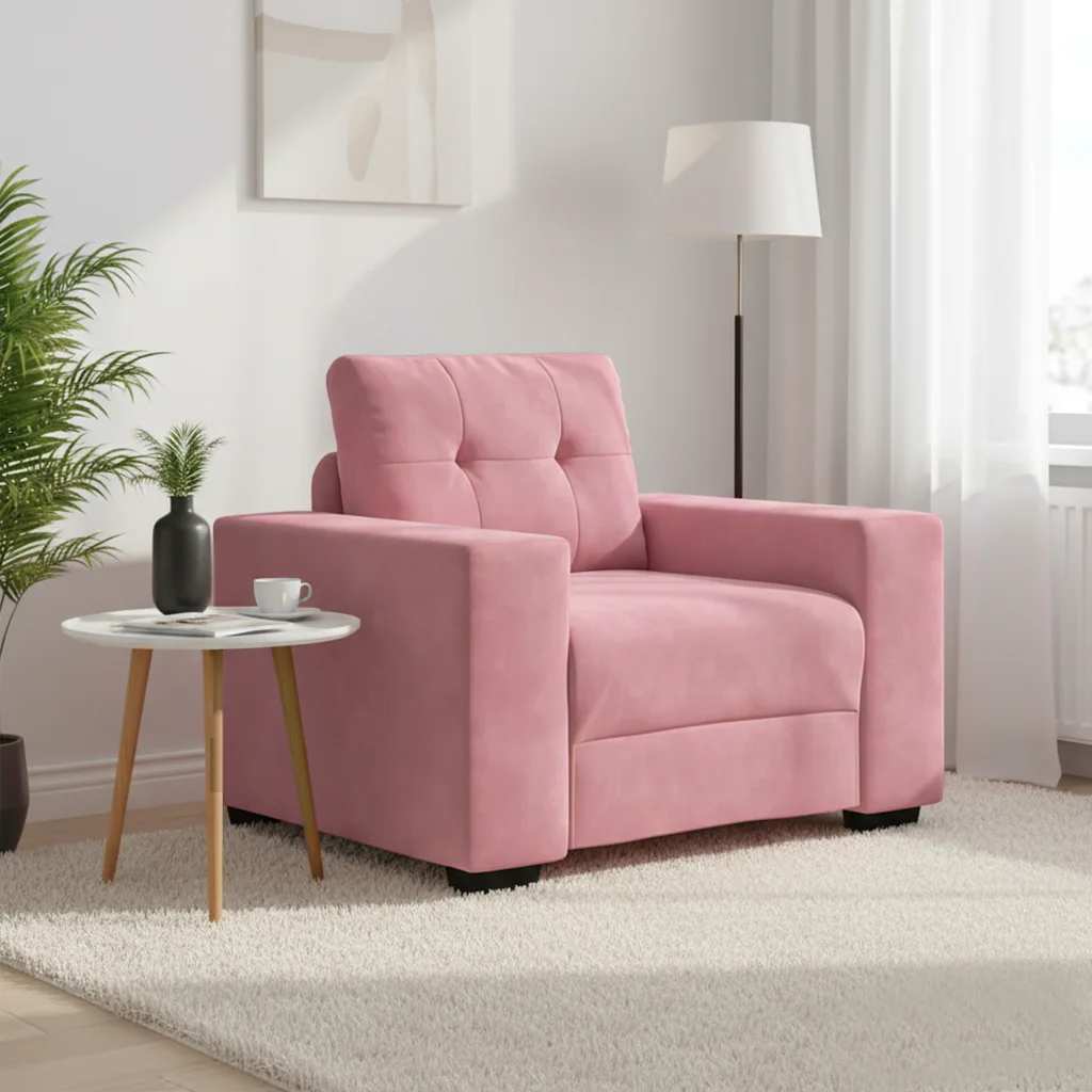 Divano Sedia Rosa 100x78x80 cm Velluto | homemem39