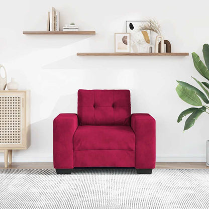 Divano Sedia Rosso Vino 100x78x80 cm Velluto | homemem39