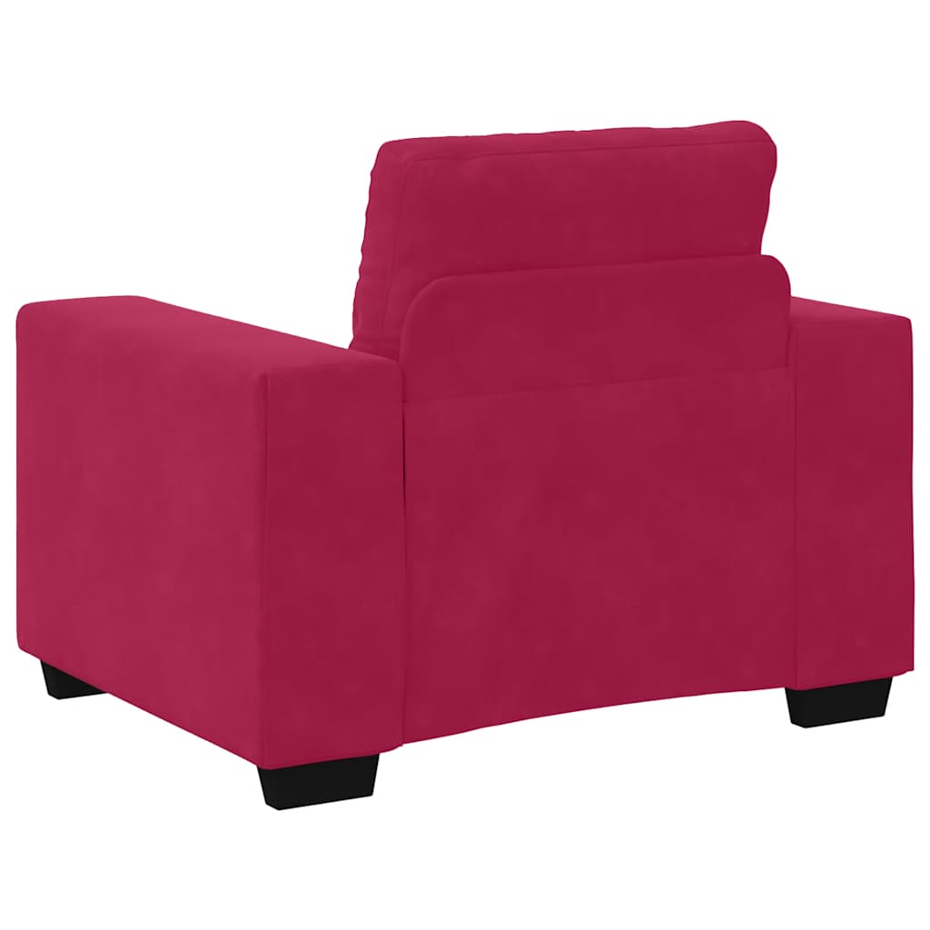 Divano Sedia Rosso Vino 100x78x80 cm Velluto | homemem39