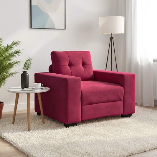 Divano Sedia Rosso Vino 100x78x80 cm Velluto | homemem39