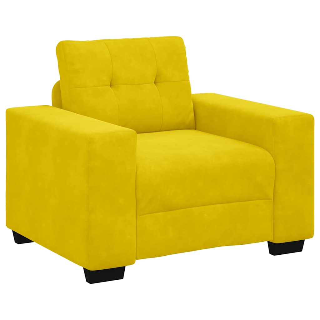 Divano Sedia Giallo 60 cm Velluto - homemem39