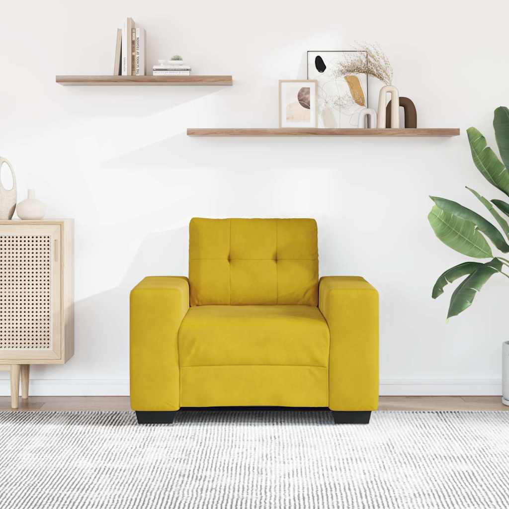 Divano Sedia Giallo 100x78x80 cm Velluto | homemem39