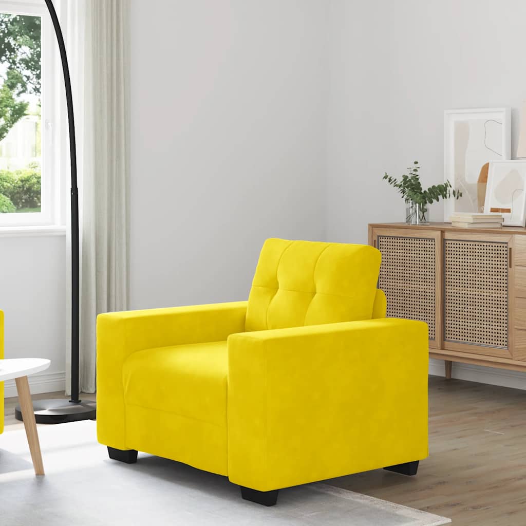 Divano Sedia Giallo 60 cm Velluto - homemem39