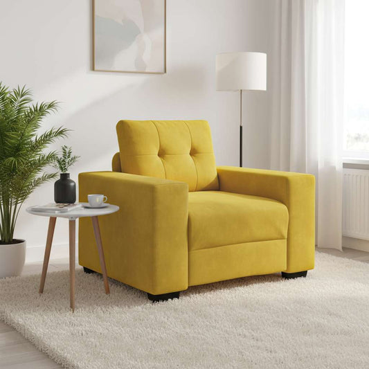 Divano Sedia Giallo 100x78x80 cm Velluto | homemem39