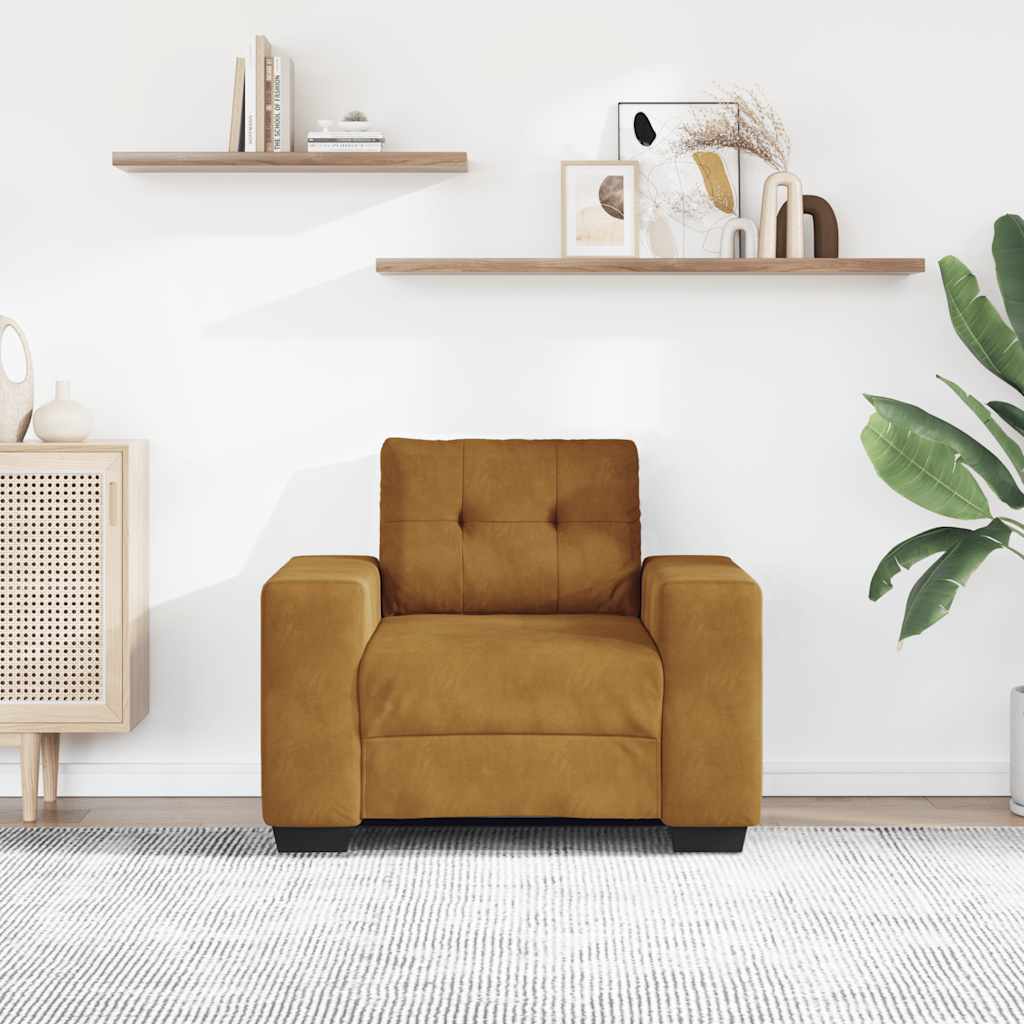 Divano Sedia Marrone 100x78x80 cm Velluto | homemem39