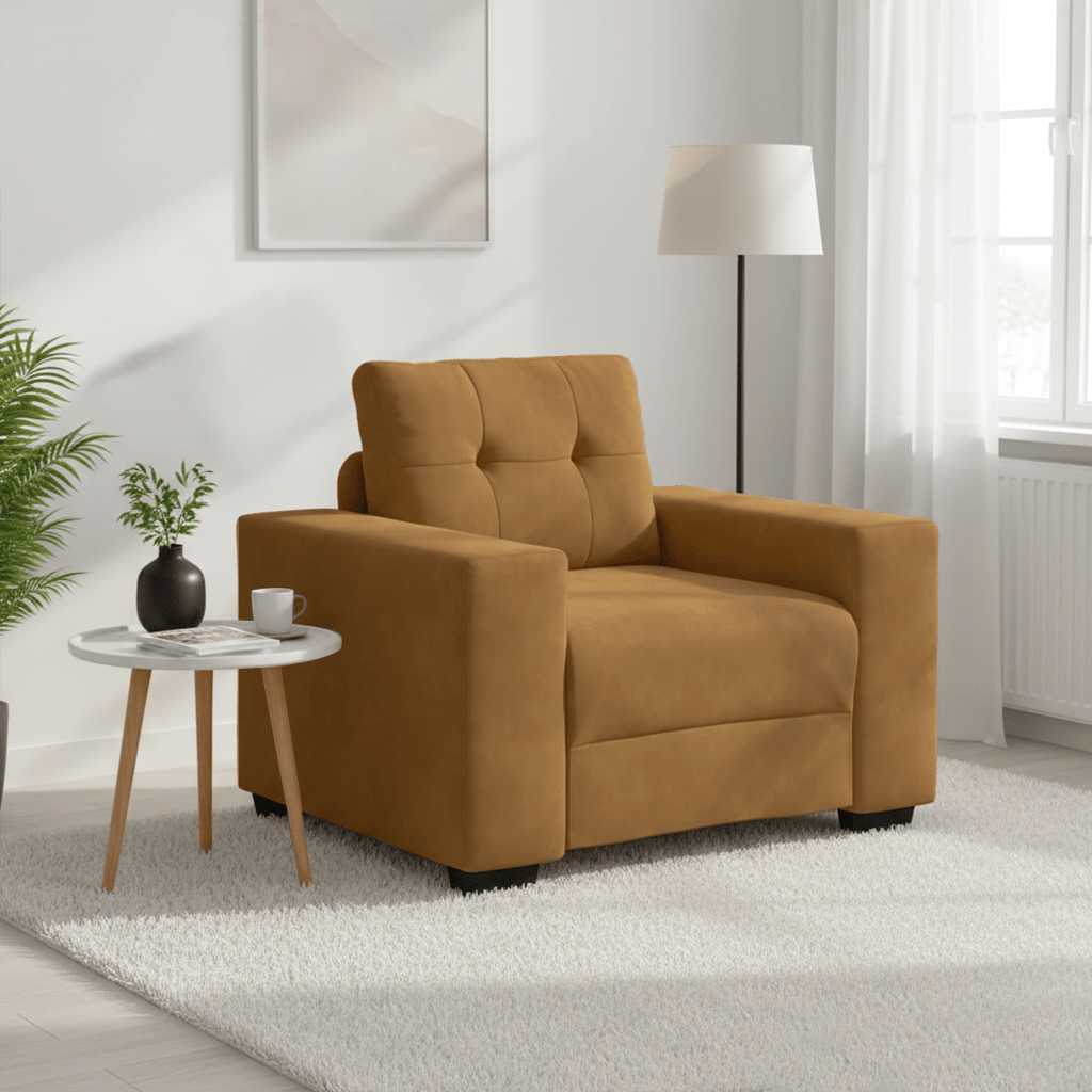Divano Sedia Marrone 100x78x80 cm Velluto | homemem39