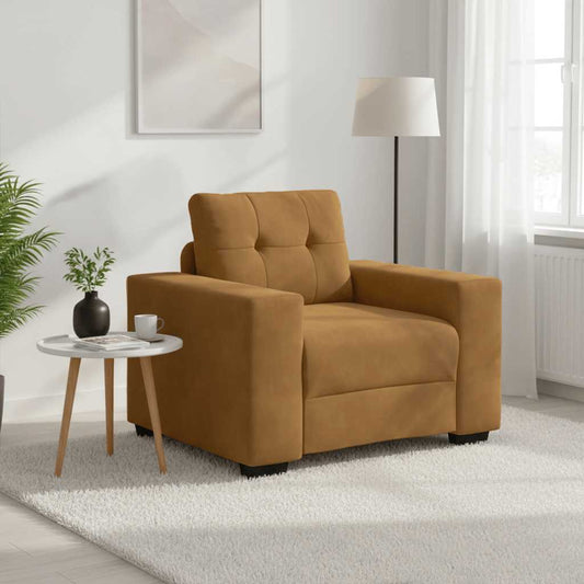 Divano Sedia Marrone 100x78x80 cm Velluto | homemem39
