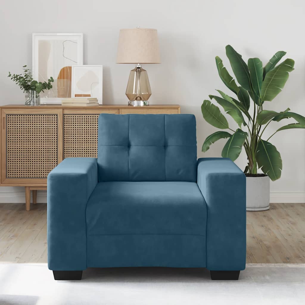 Divano Sedia Blu 100x78x80 cm Velluto | homemem39
