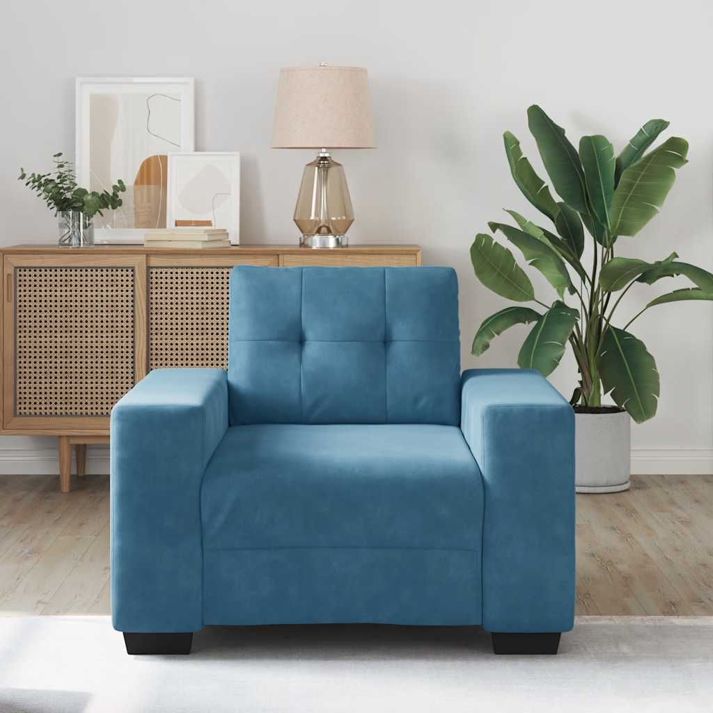 Divano Sedia Blu 60 cm Velluto - homemem39