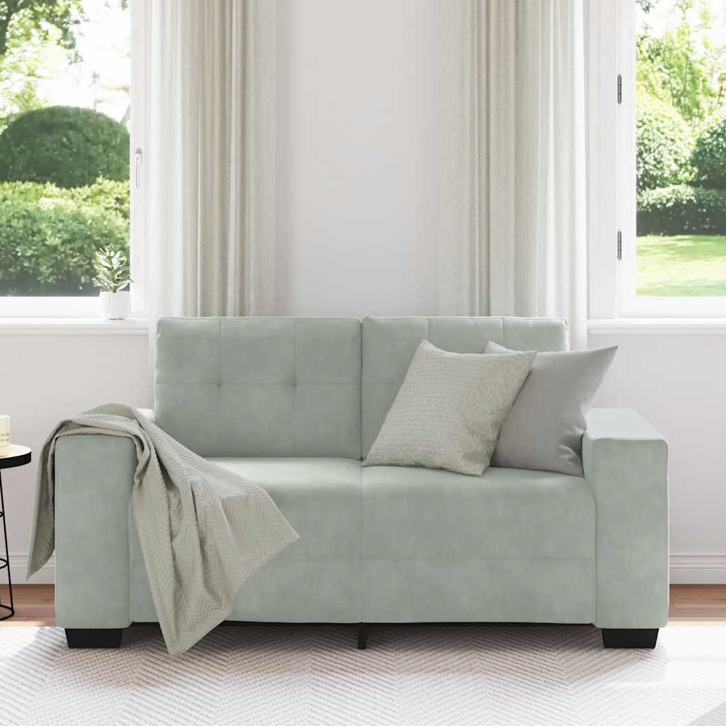 Divano Divanetto Grigio Chiaro 160x77x82 cm in Velluto | homemem39
