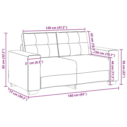 Divano Divanetto Grigio Chiaro 160x77x82 cm in Velluto | homemem39