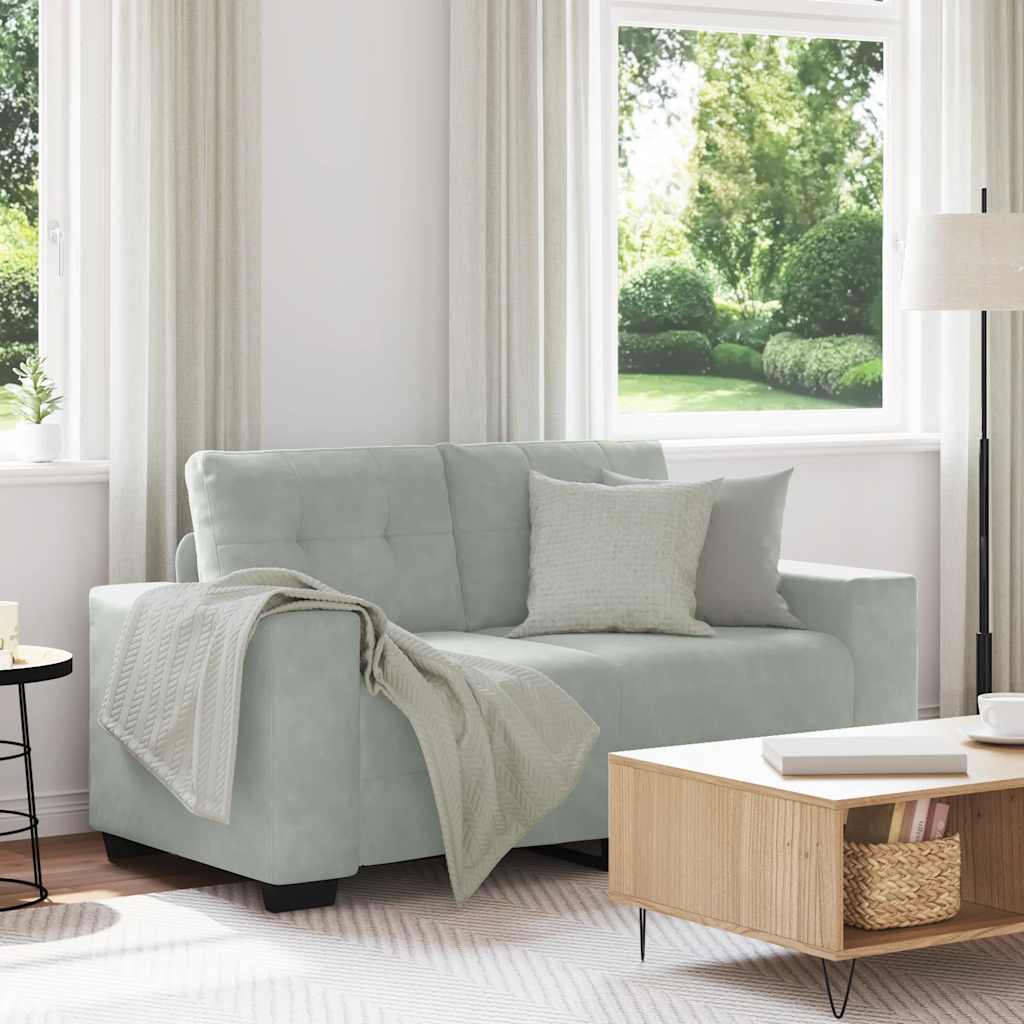 Divano Divanetto Grigio Chiaro 160x77x82 cm in Velluto | homemem39