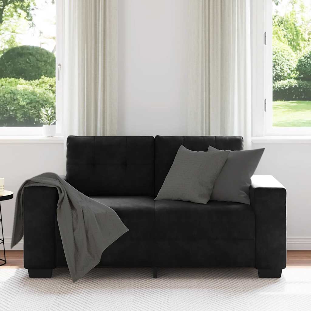 Divano Divanetto Nero 160x77x82 cm in Velluto | homemem39