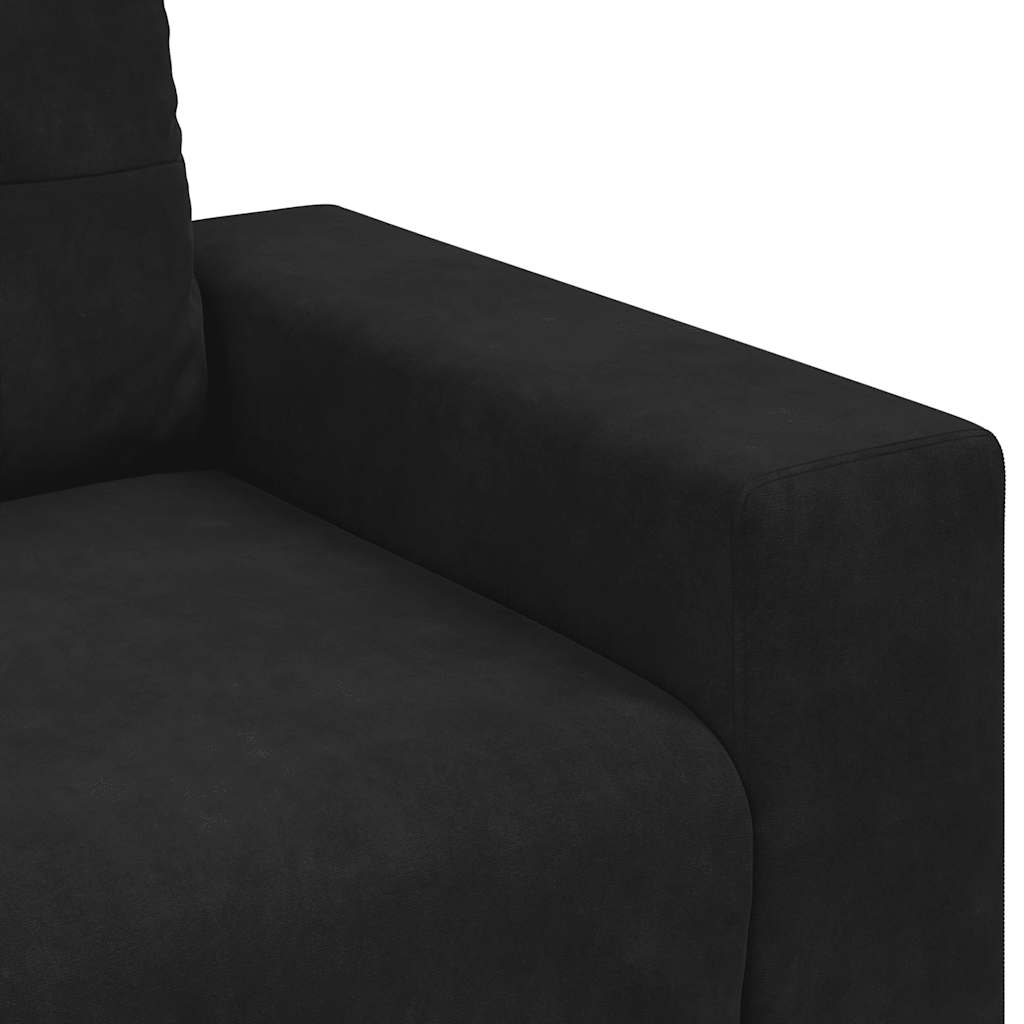 Divano Divanetto Nero 160x77x82 cm in Velluto | homemem39