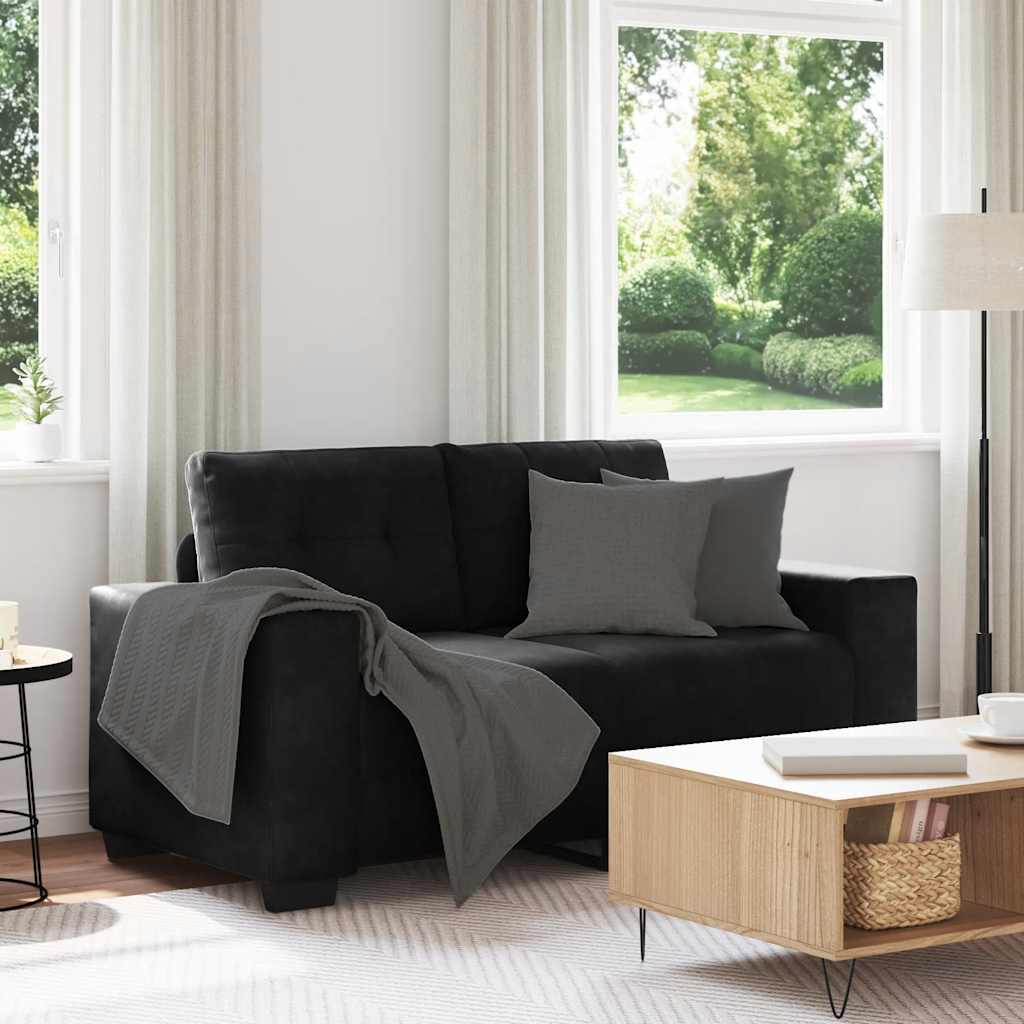 Divano Divanetto Nero 160x77x82 cm in Velluto | homemem39