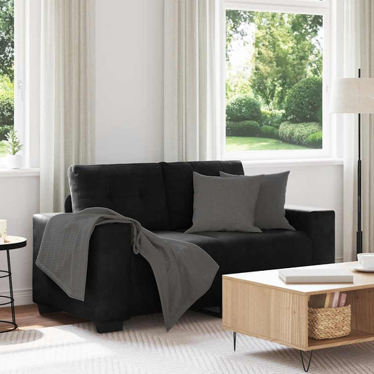 Divano Divanetto Nero 160x77x82 cm in Velluto | homemem39