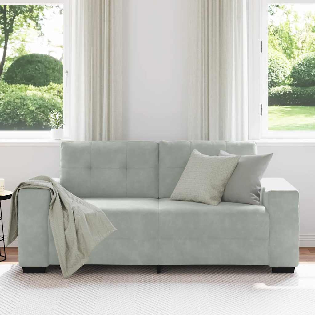 Divano Divanetto Grigio Chiaro 180x77x82 cm in Velluto | homemem39