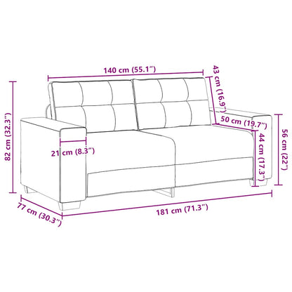 Divano Divanetto Grigio Chiaro 180x77x82 cm in Velluto | homemem39