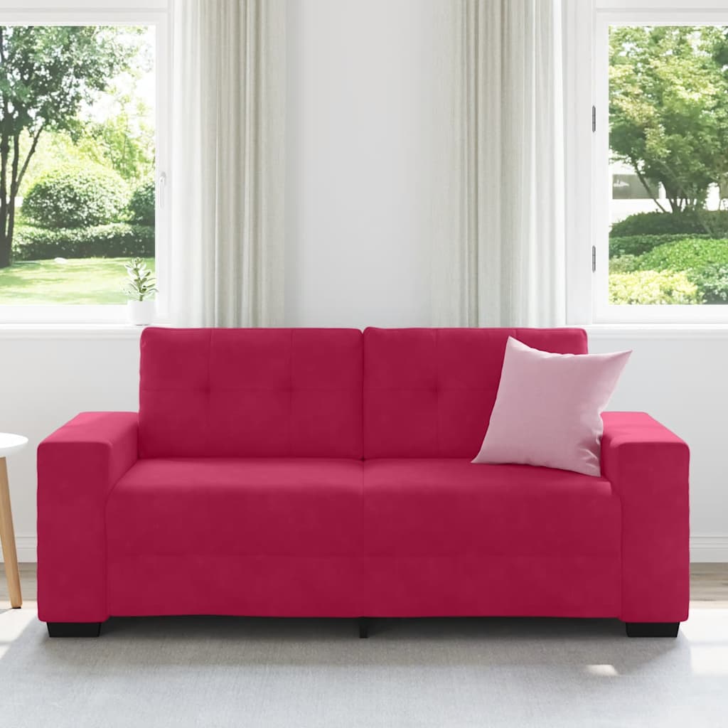 Divano Divanetto Rosso Vino 180x77x82 cm in Velluto | homemem39