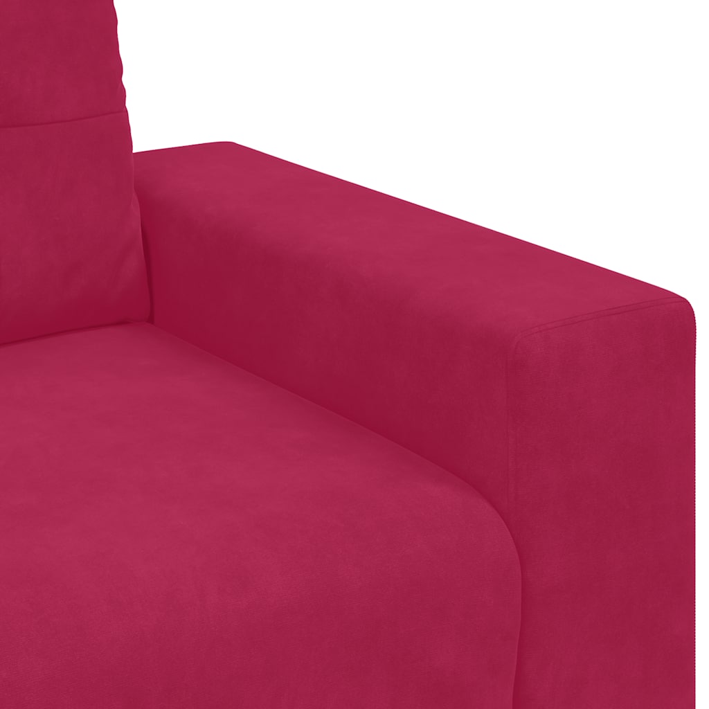 Divano Divanetto Rosso Vino 180x77x82 cm in Velluto | homemem39