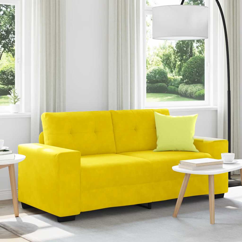 Divano Divanetto Giallo 140 cm in Velluto - homemem39