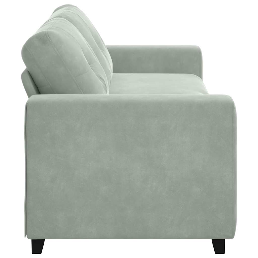 Divano a 3 posti Grigio Chiaro 220x78x80 cm in Velluto | homemem39
