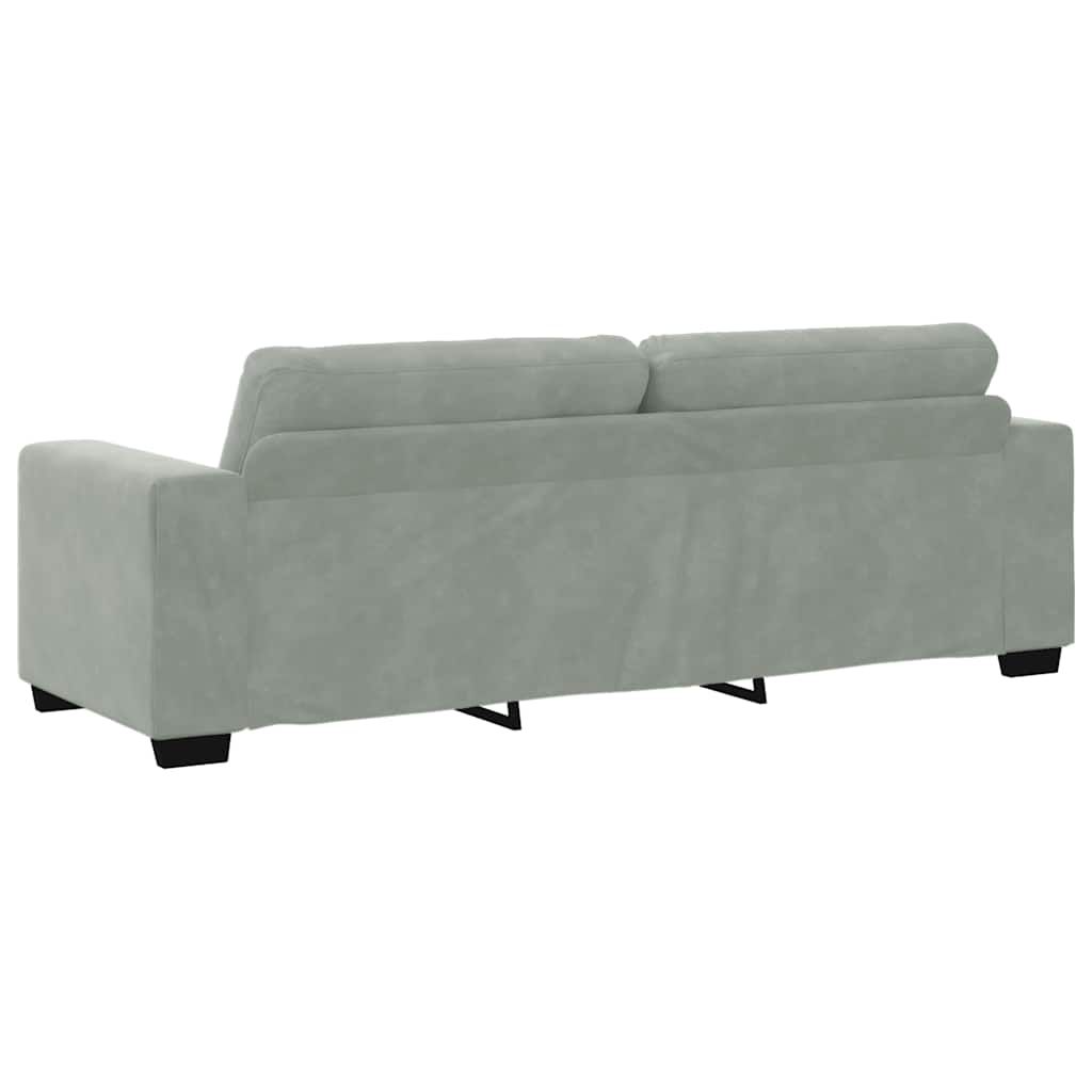Divano a 3 posti Grigio Chiaro 220x78x80 cm in Velluto | homemem39