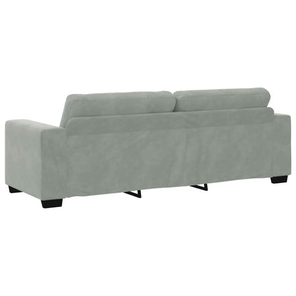 Divano a 3 posti Grigio Chiaro 220x78x80 cm in Velluto | homemem39