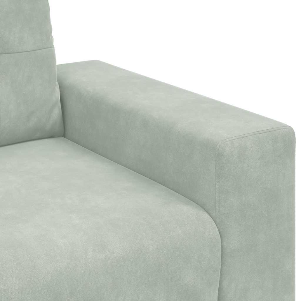 Divano a 3 posti Grigio Chiaro 220x78x80 cm in Velluto | homemem39