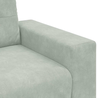 Divano a 3 posti Grigio Chiaro 220x78x80 cm in Velluto | homemem39