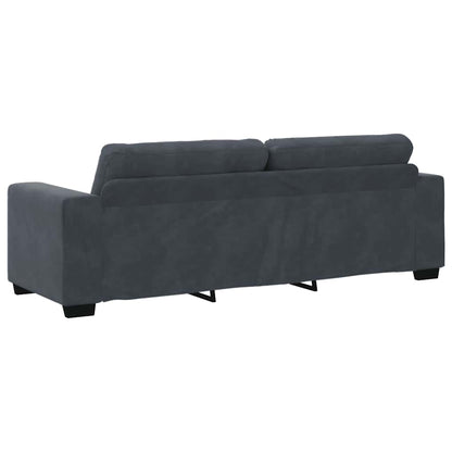 Divano a 3 posti Grigio Scuro 220x78x80 cm in Velluto | homemem39