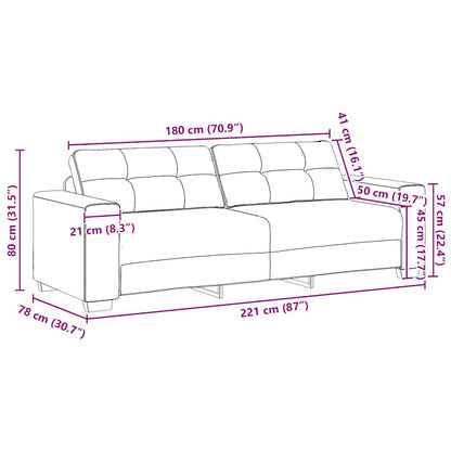 Divano a 3 posti Grigio Scuro 220x78x80 cm in Velluto | homemem39