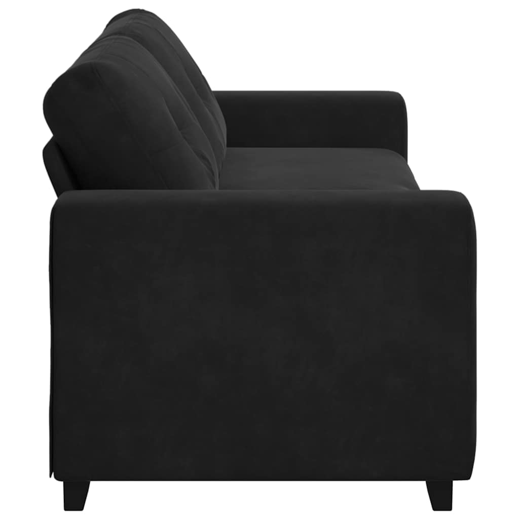 Divano a 3 posti Nero 220x78x80 cm in Velluto | homemem39