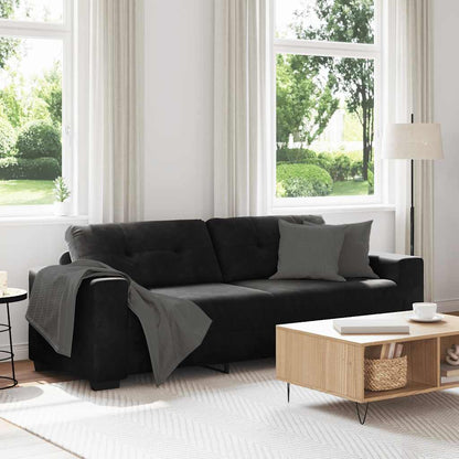 Divano a 3 posti Nero 220x78x80 cm in Velluto | homemem39