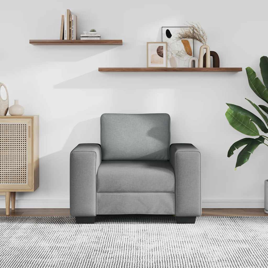 Poltrona Grigio Chiaro 100x77x82 cm in Tessuto | homemem39