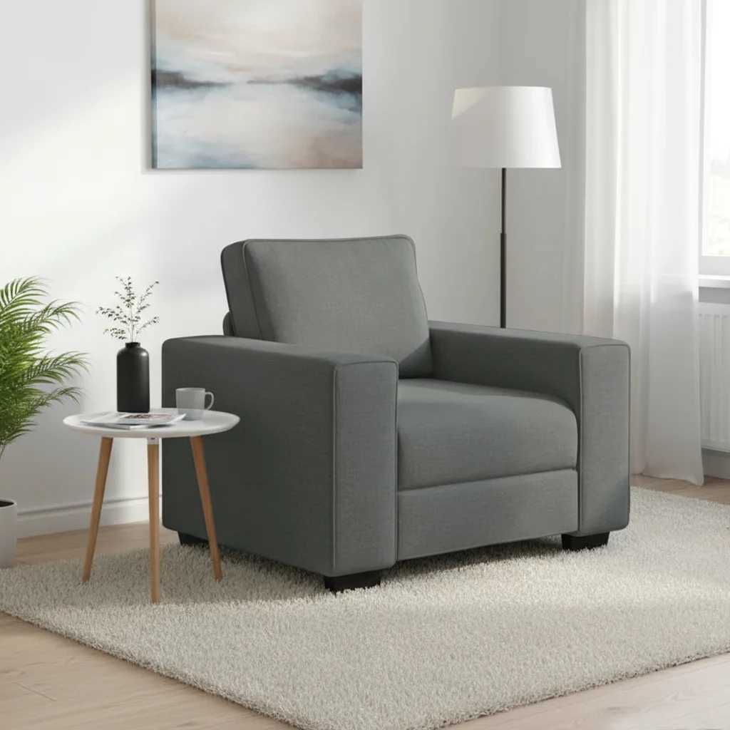 Poltrona Grigio Scuro 100x77x82 cm in Tessuto | homemem39