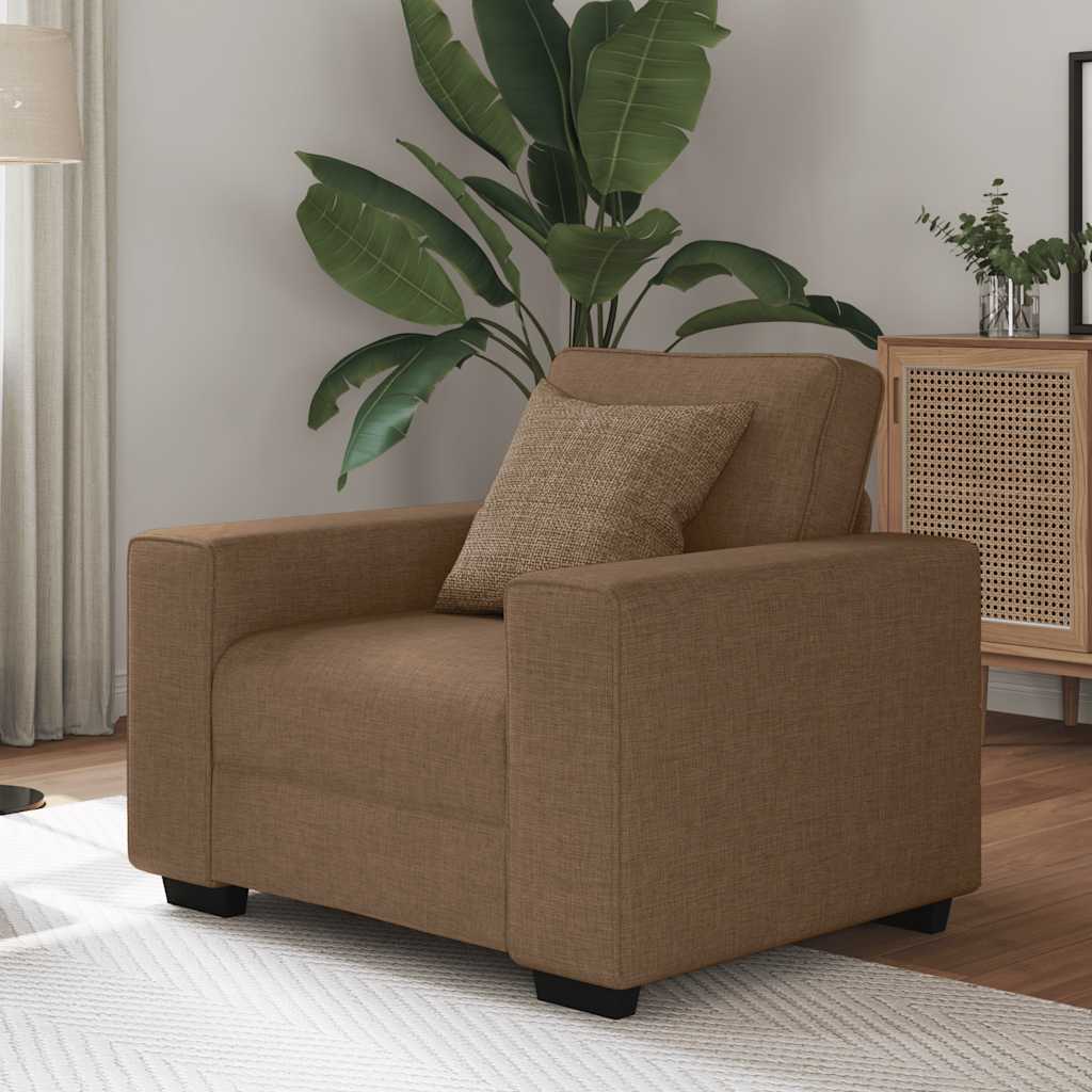 Poltrona Marrone 60 cm in Tessuto - homemem39