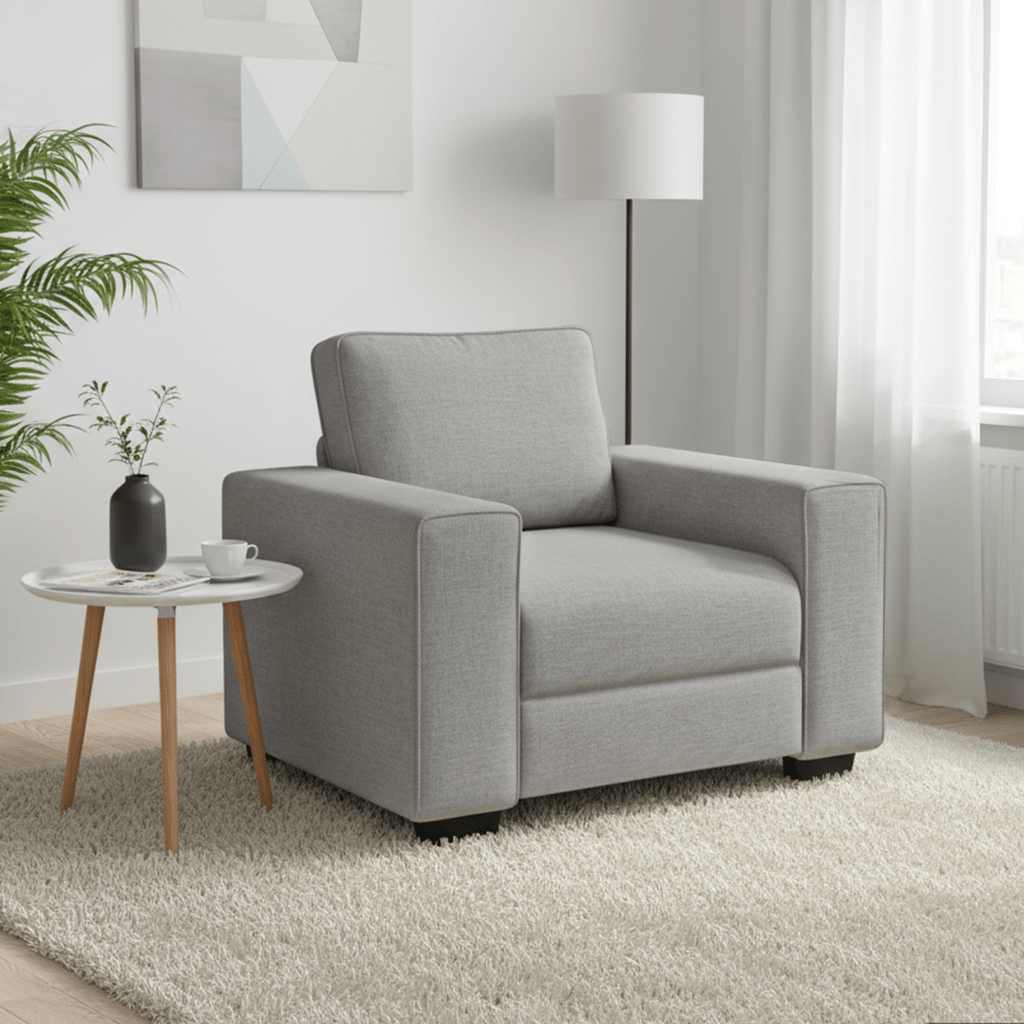 Divano Sedia Grigio Nuvola 100x77x82 cm in Tessuto | homemem39