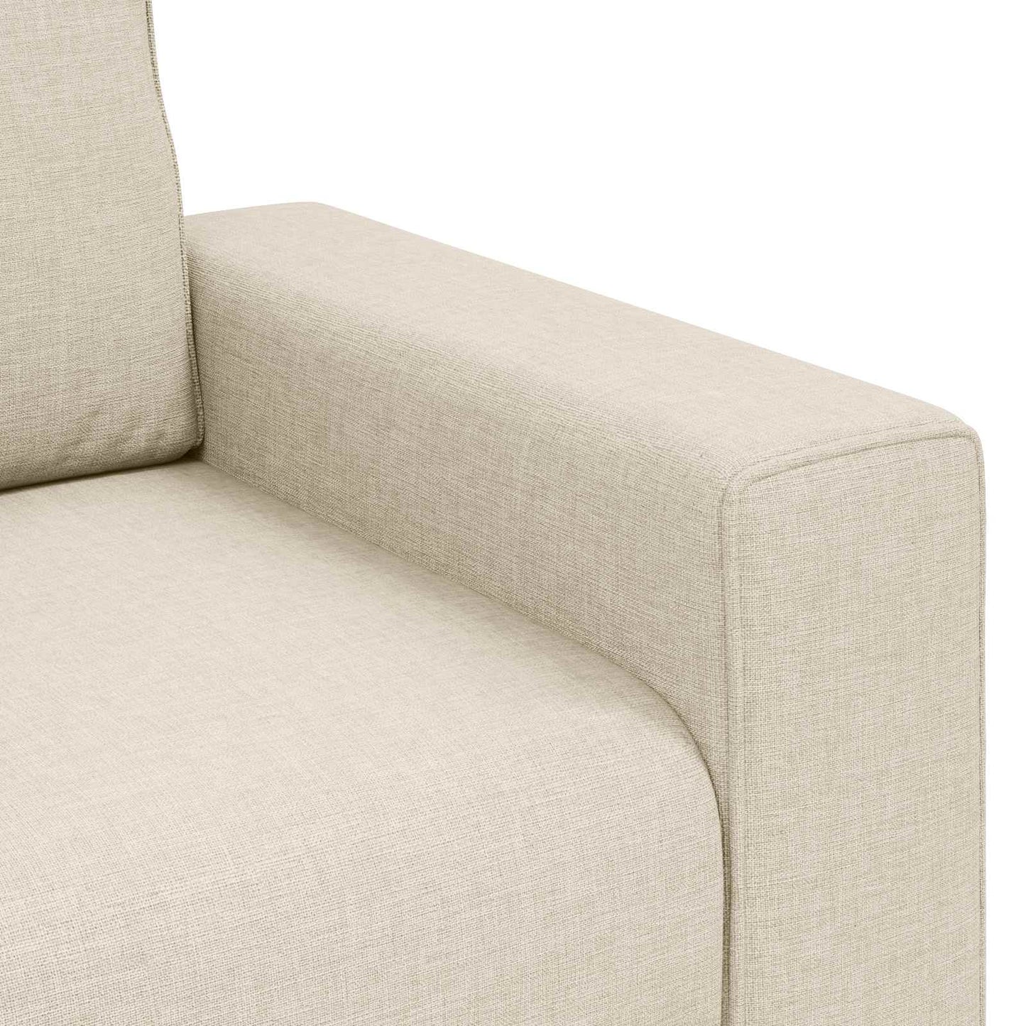 Poltrona Sofa Beige 100 cm Tessuto misto lino | homemem39