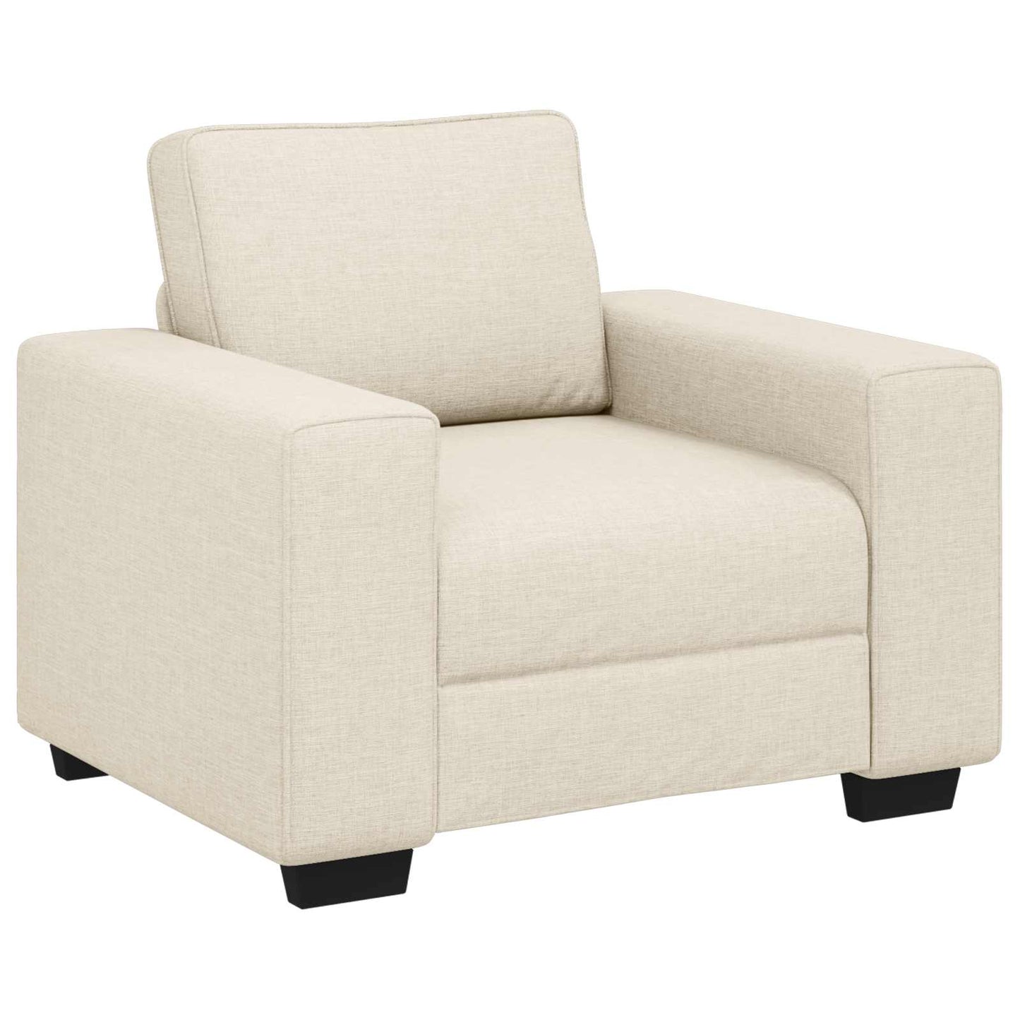 Poltrona Sofa Beige 100 cm Tessuto misto lino | homemem39