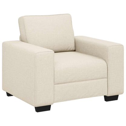 Poltrona Sofa Beige 100 cm Tessuto misto lino | homemem39