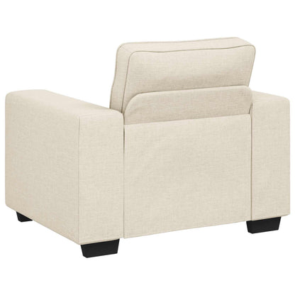 Poltrona Sofa Beige 100 cm Tessuto misto lino | homemem39