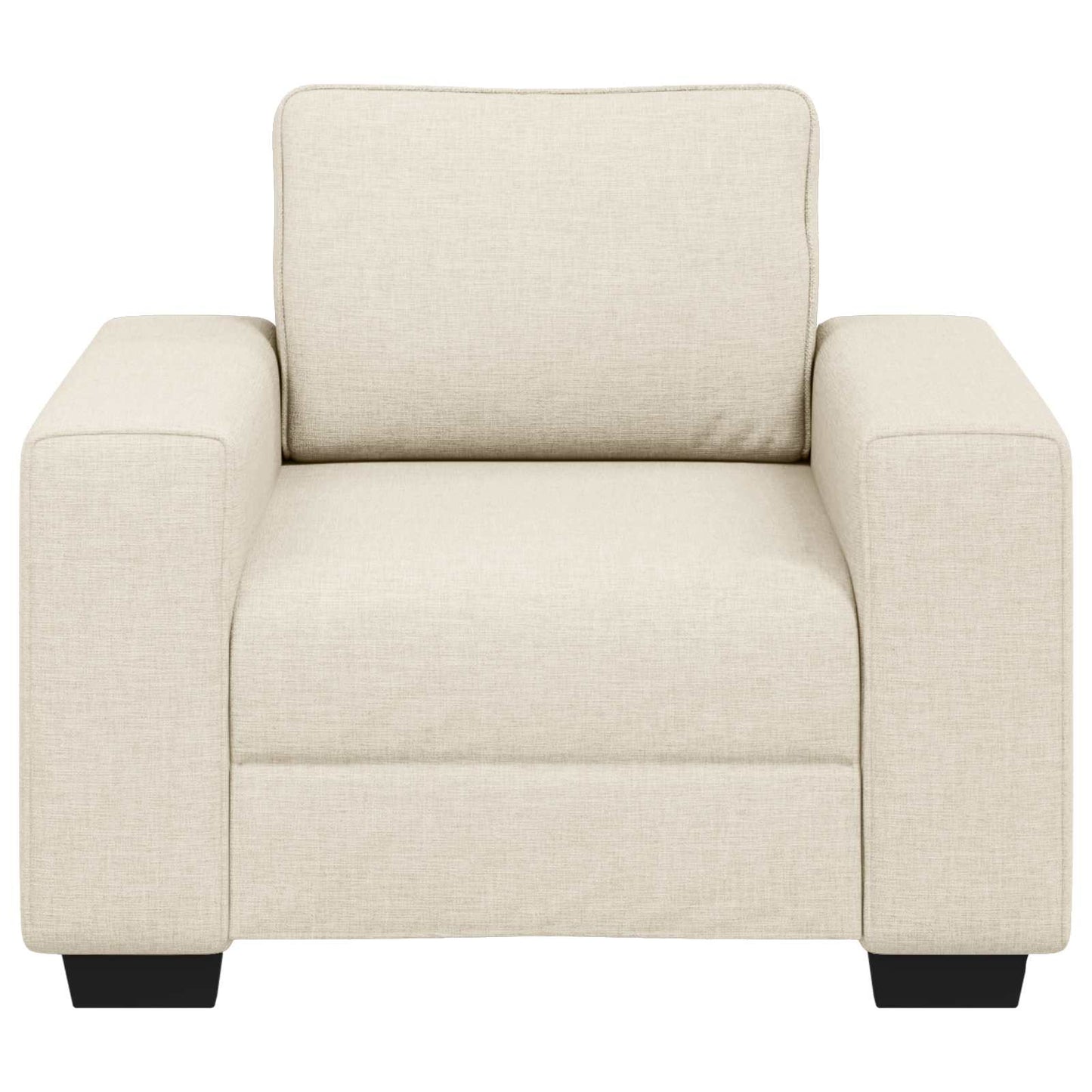 Poltrona Sofa Beige 100 cm Tessuto misto lino | homemem39