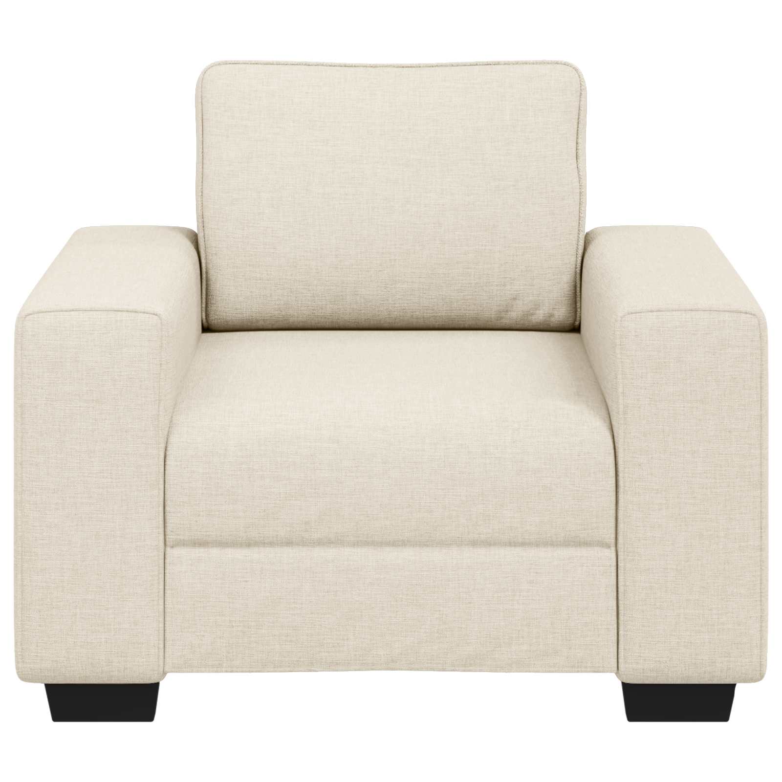 Poltrona Sofa Beige 100 cm Tessuto misto lino | homemem39