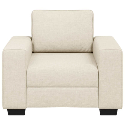 Poltrona Sofa Beige 100 cm Tessuto misto lino | homemem39