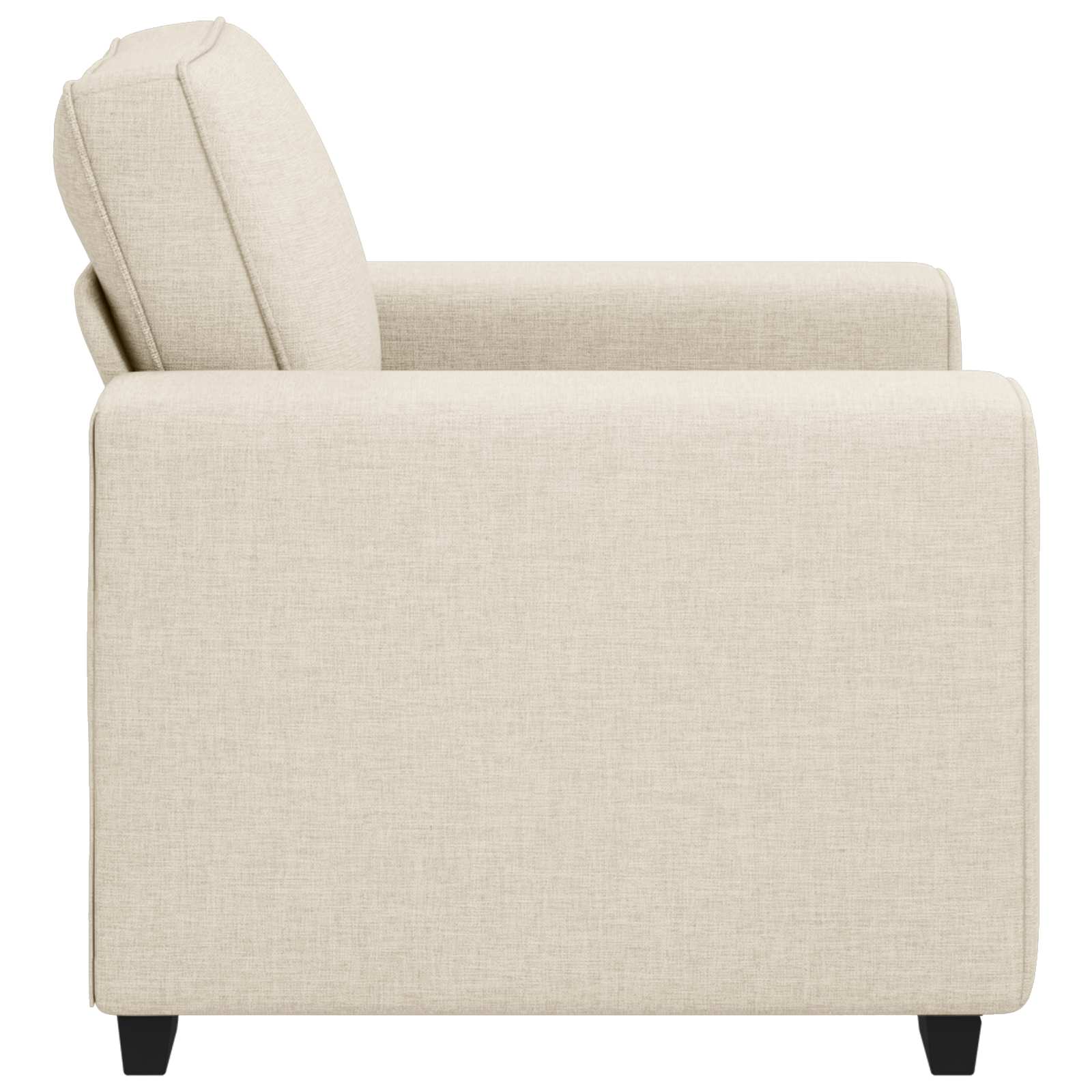 Poltrona Sofa Beige 100 cm Tessuto misto lino | homemem39